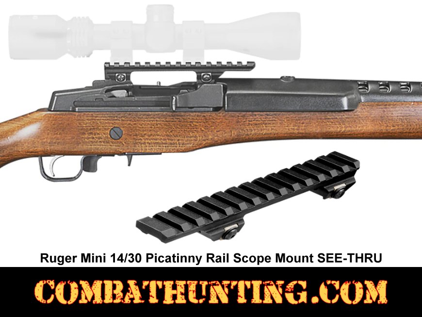 Ruger Mini 14/30 Picatinny Rail Scope Mount SEE-THRU style=