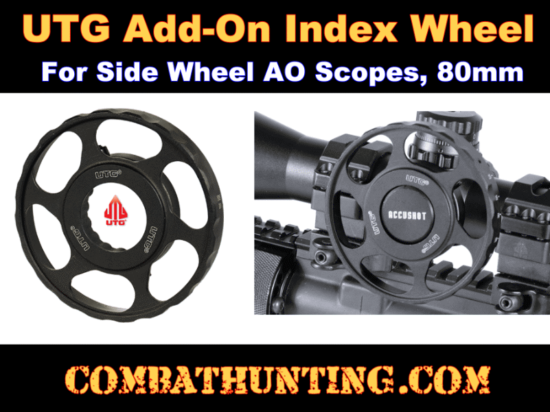 80mm  # SCP-SW080B  New! UTG Add-on Index Wheel for Side Wheel AO Scope