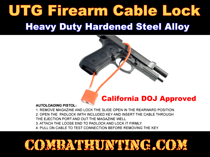 Color/Make May Vary Cable Gun Lock 15" Pistol Shotgun Rifle Child Safety 