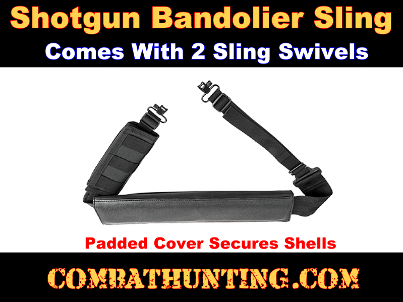 Nylon Tactical 2 Point Shotgun Sling 15 Shell Ammo Holder Bandolier...