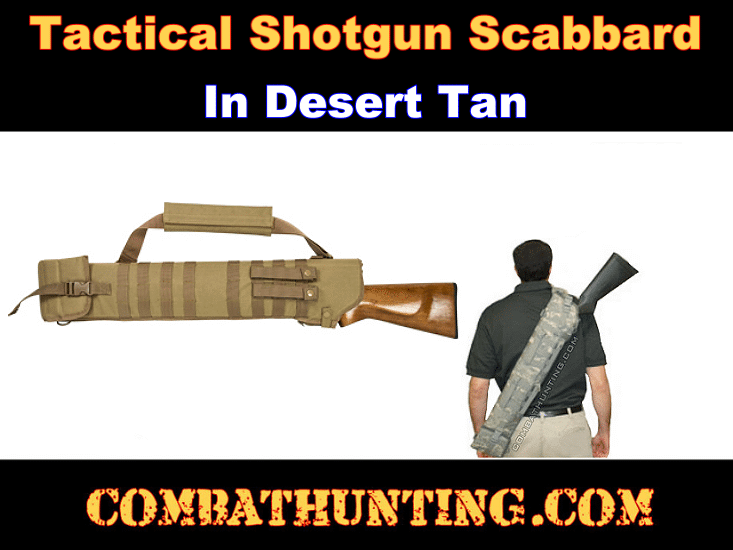 Tactical Shotgun Scabbard Tan style=