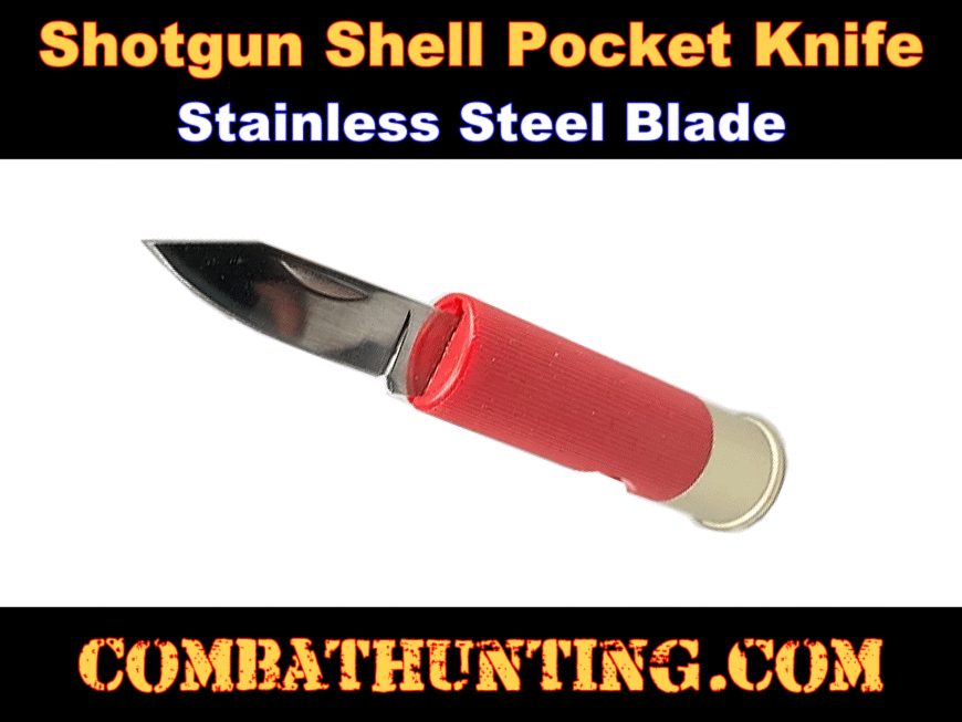 Shotgun Shell Knife Red style=