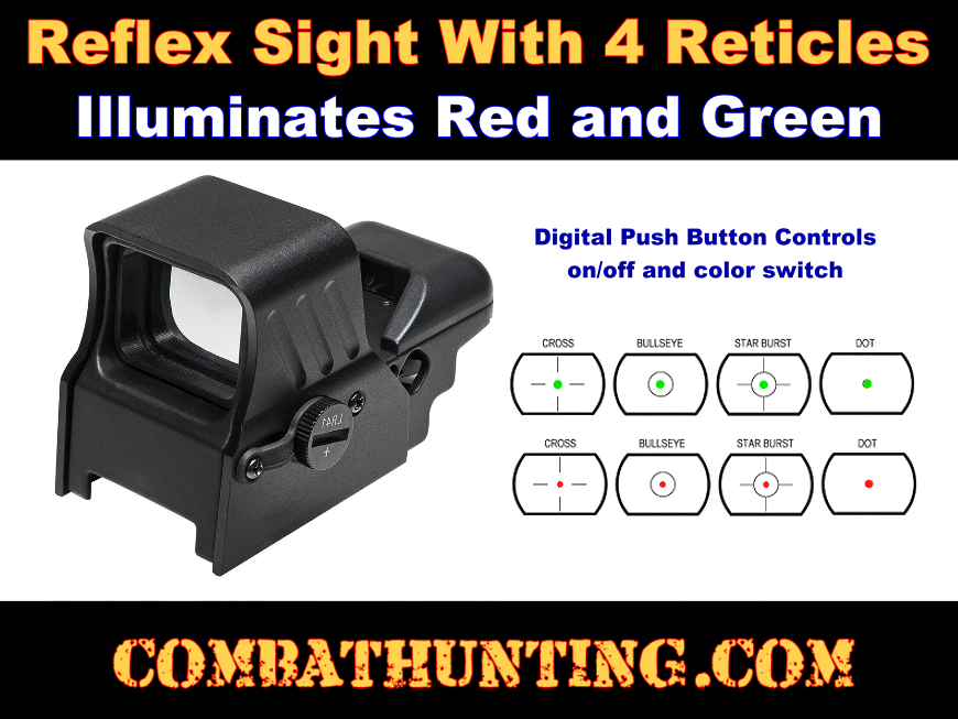Shotgun Tactical Red Dot Reflex Sight With 4 Reticle style=