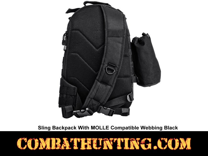 Sling Backpack With MOLLE Compatible Webbing Black style=