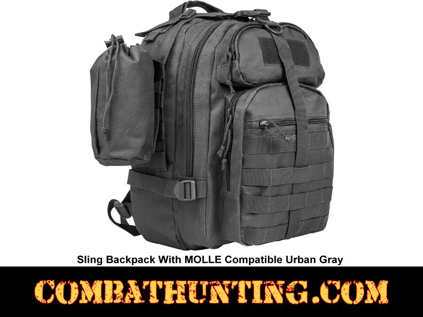 Sling Backpack MOLLE Compatible Urban Gray style=