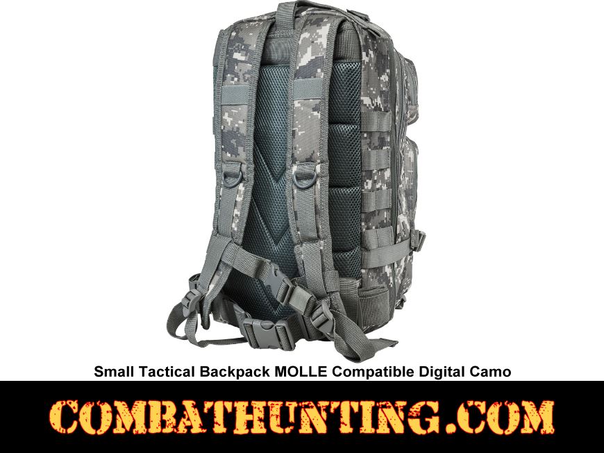 Small Tactical Backpack MOLLE Compatible Digital Camo style=