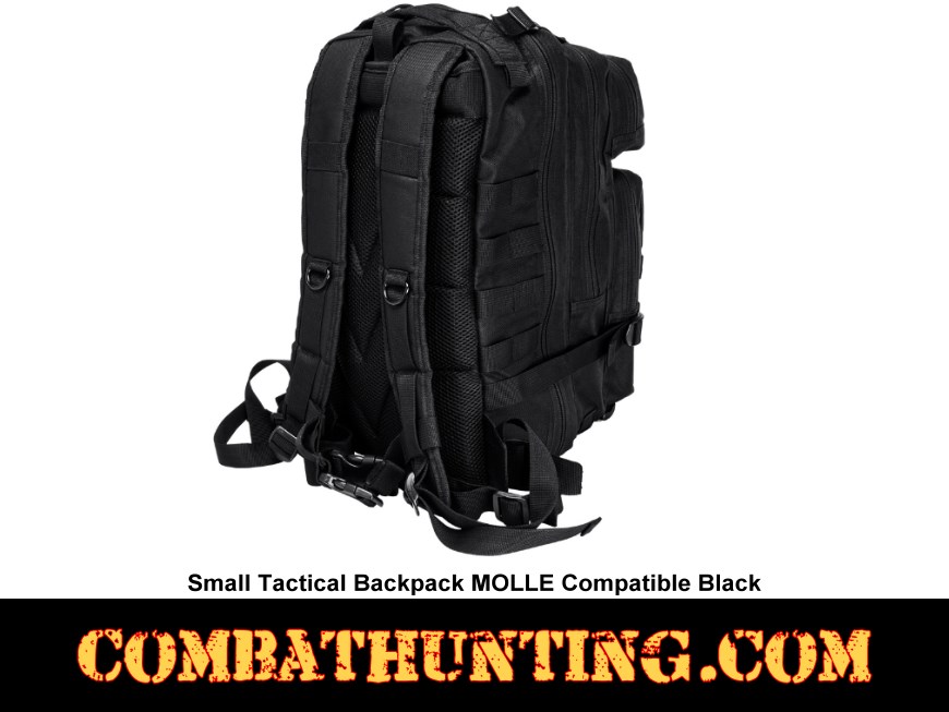 Small Tactical Backpack MOLLE Compatible Black style=