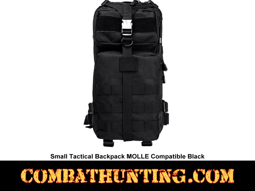 Small Tactical Backpack MOLLE Compatible Black style=