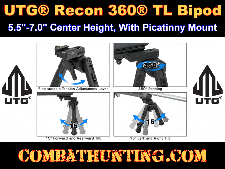 UTG Recon 360 TL Bipod 5.5