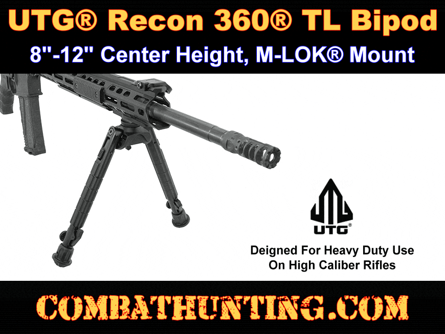 UTG Leapers Tactical Recon 360 TL Bipod 8"-12" Center Height M-lok for sale online 