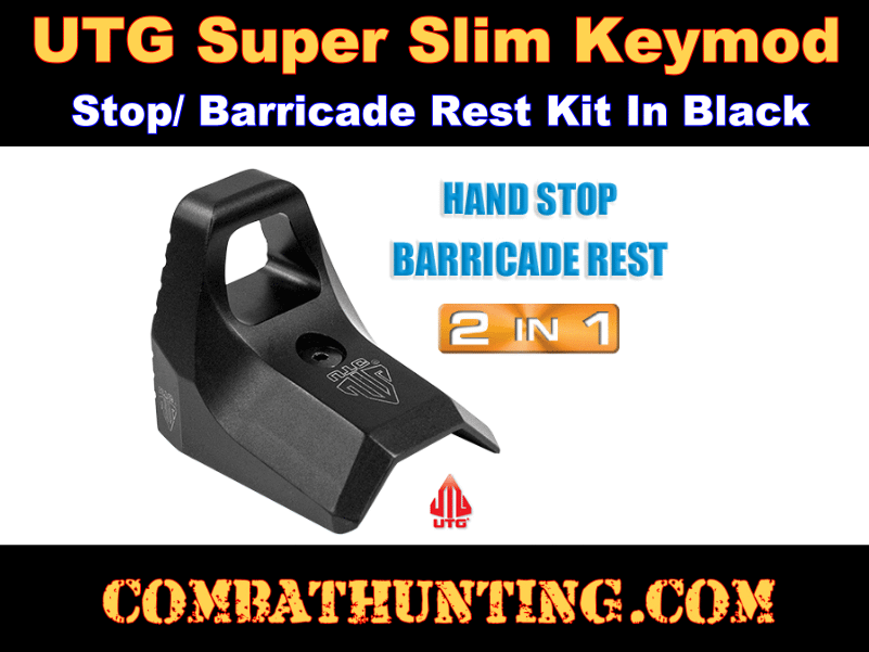 UTG Leapers Rifle Super Slim Keymod Hand Stop Barricade Rest Kit Black 