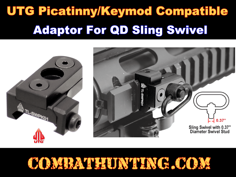 UTG Picatinny/Keymod Compatible Adaptor For QD Sling Swivel style=