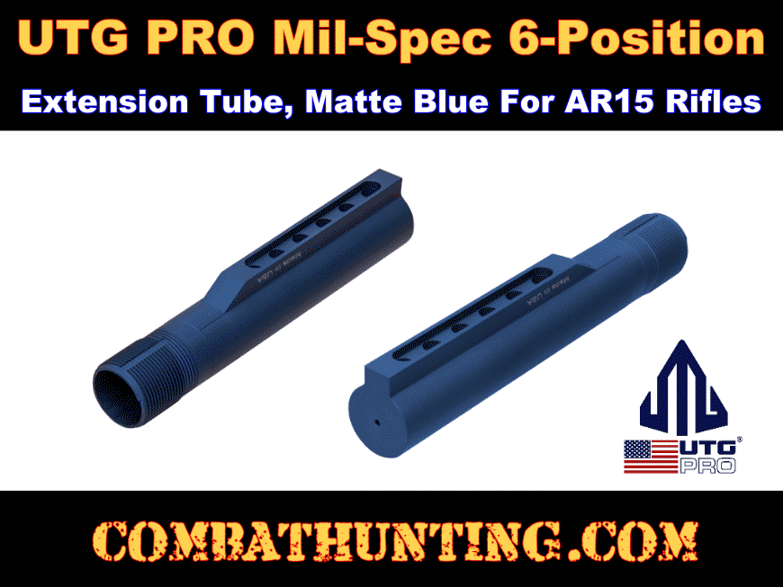 AR-15 mil-spec buffer tube 6-position Matte Blue UTG PRO style=