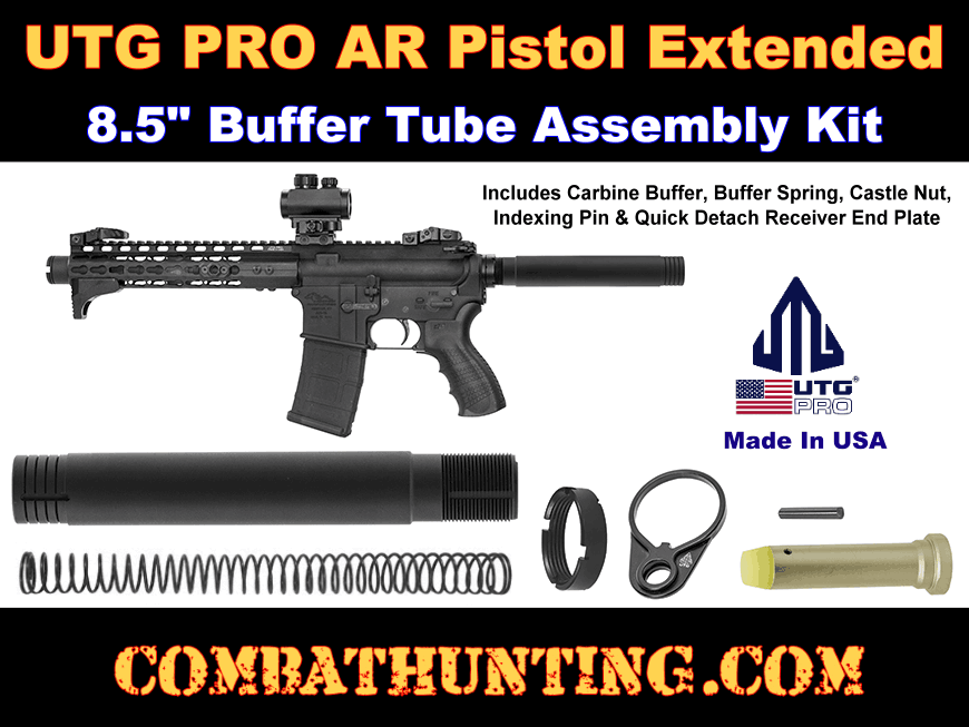 UTG PRO AR Pistol Extended Receiver Extension Tube Kit Black style=