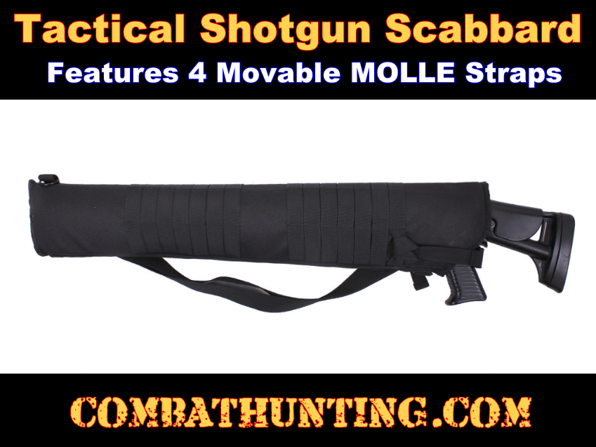 Black Tactical Shotgun Scabbard With Molle style=