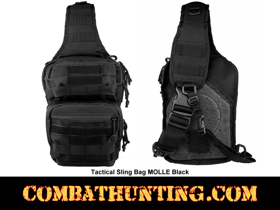 Tactical Sling Bag MOLLE Black style=