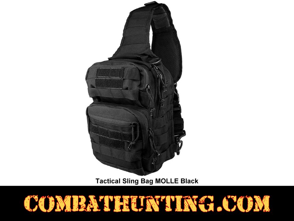 Tactical Sling Bag MOLLE Black style=