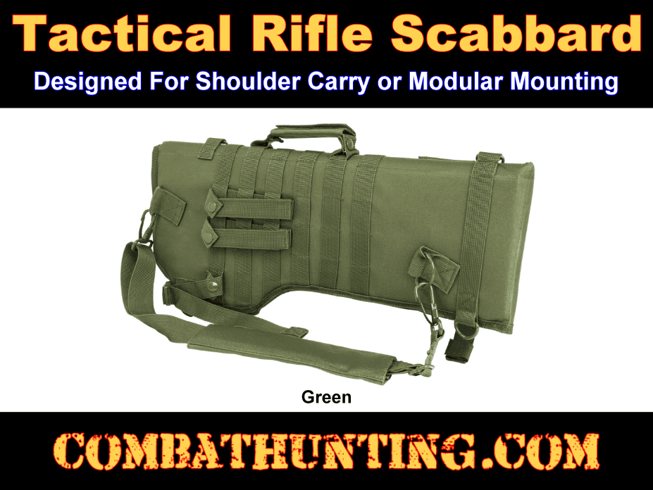 AR-15 Tactical Rifle Scabbard  OD Green style=