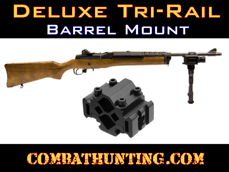 Ruger Mini 14/30 Tri-rail Rifle Barrel Mount With 2 Slot Tactical Accessorie Rails style=
