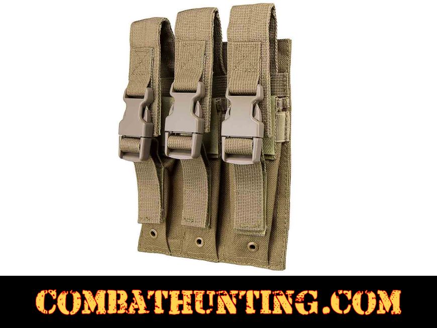 Tan/FDE Triple Magazine Pouch MOLLE High Capacity style=