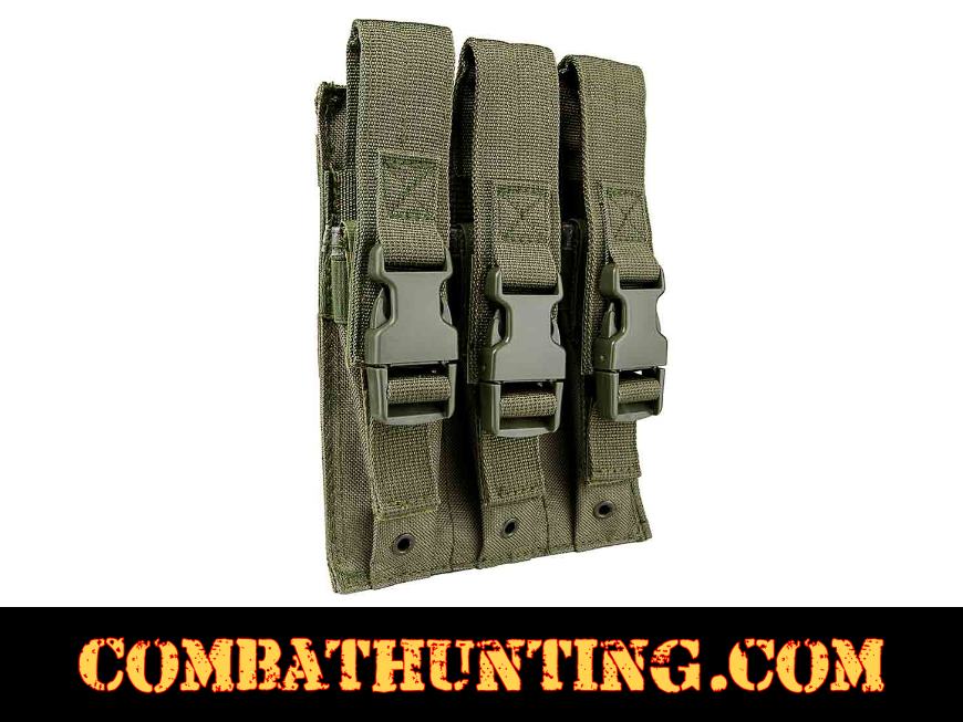 Green Triple Magazine Pouch MOLLE High Capacity style=