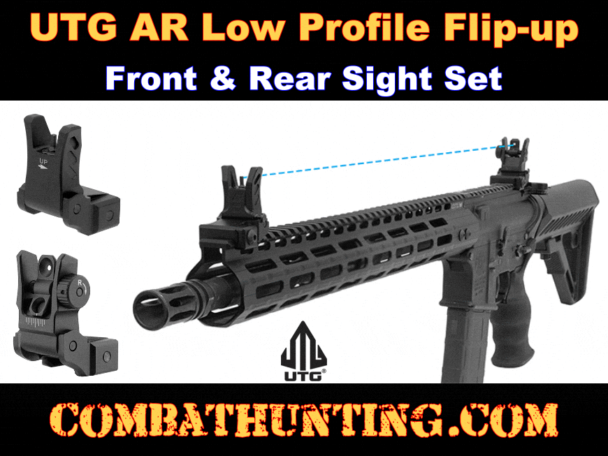 UTG Low Profile Flip-Up Front & Rear Sight Set style=
