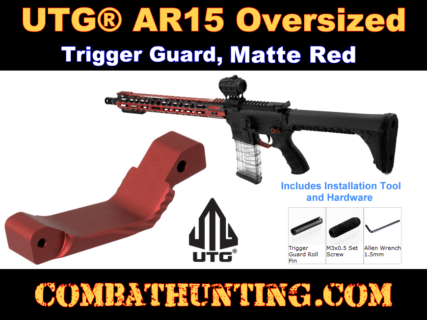 UTG AR15 Oversized Trigger Guard, Matte Red style=