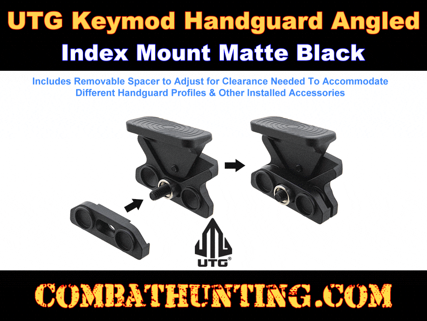 UTG Keymod Handguard Angled Index Mount Matte Black style=