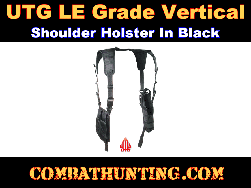 UTG® Law Enforcement Vertical Shoulder Holster, Left/Right Reversible, Black style=