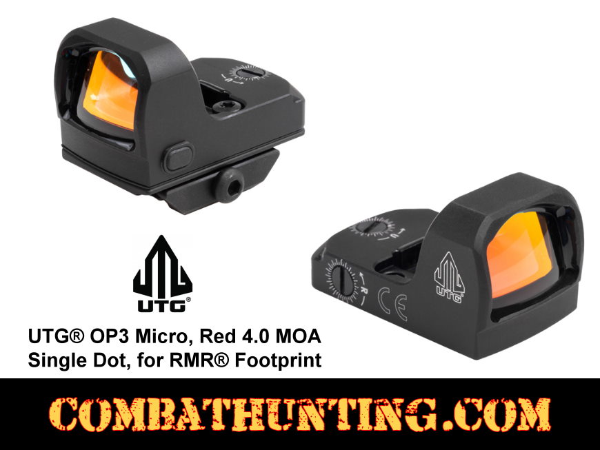 UTG OP3 Micro Red 4.0 MOA Single Dot for RMR Footprint style=