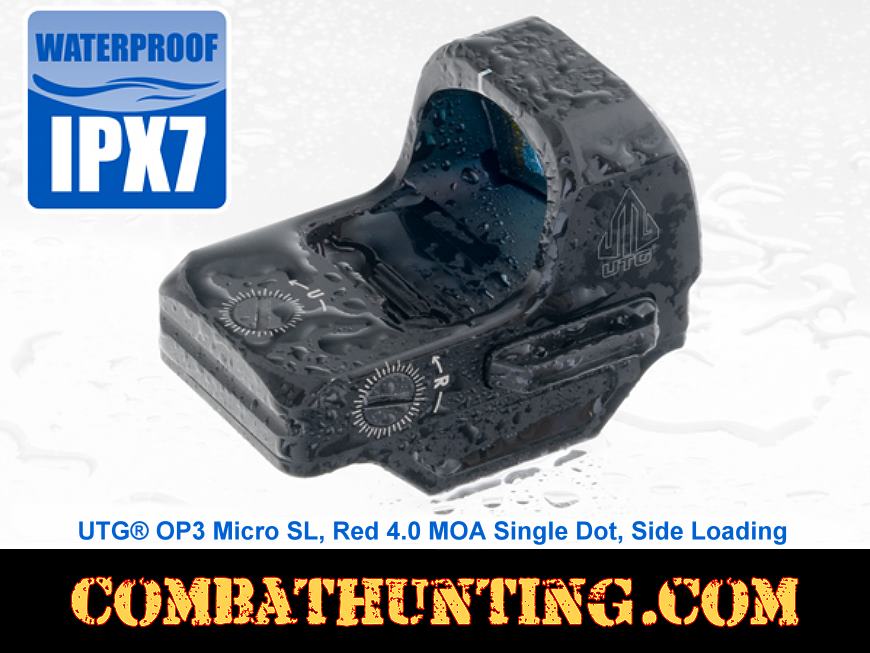 UTG® OP3 Micro SL Red 4.0 MOA Single Dot Side Loading style=