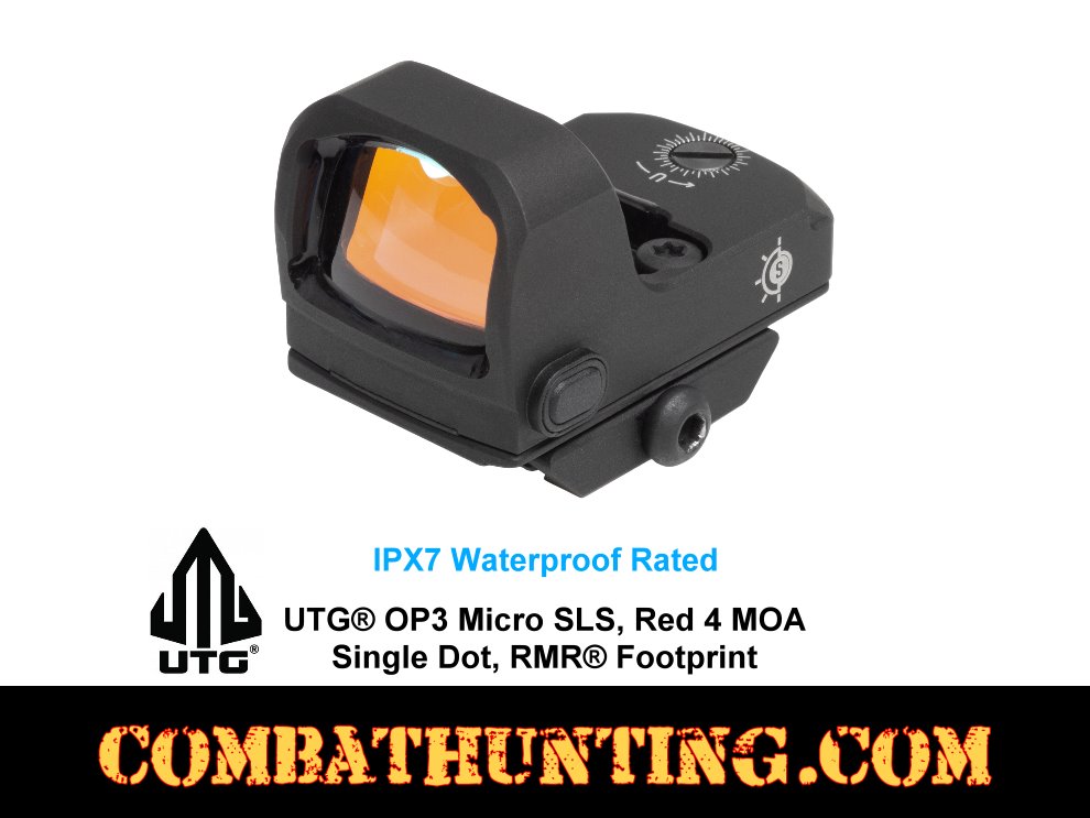UTG OP3 Micro SLS Red 4 MOA Single Dot Sight RMR Footprint style=