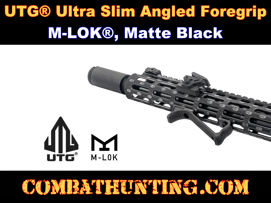 UTG® Ultra Slim Angled Foregrip M-LOK® Matte Black style=