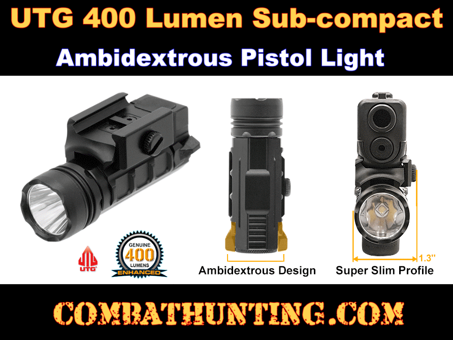 UTG 400 Lumen Sub-compact LED Ambi Pistol Light style=
