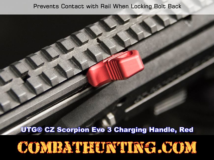 CZ Scorpion Evo 3 Charging Handle Red Anodized  style=