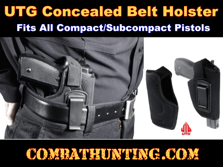UTG Concealed Belt Holster, Right Handed, Black IWB style=