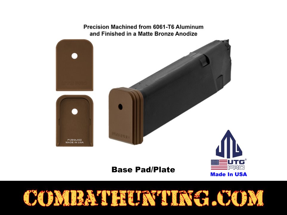 UTG PRO +0 Base Pad Glock Small Frame Matte Bronze Aluminum style=