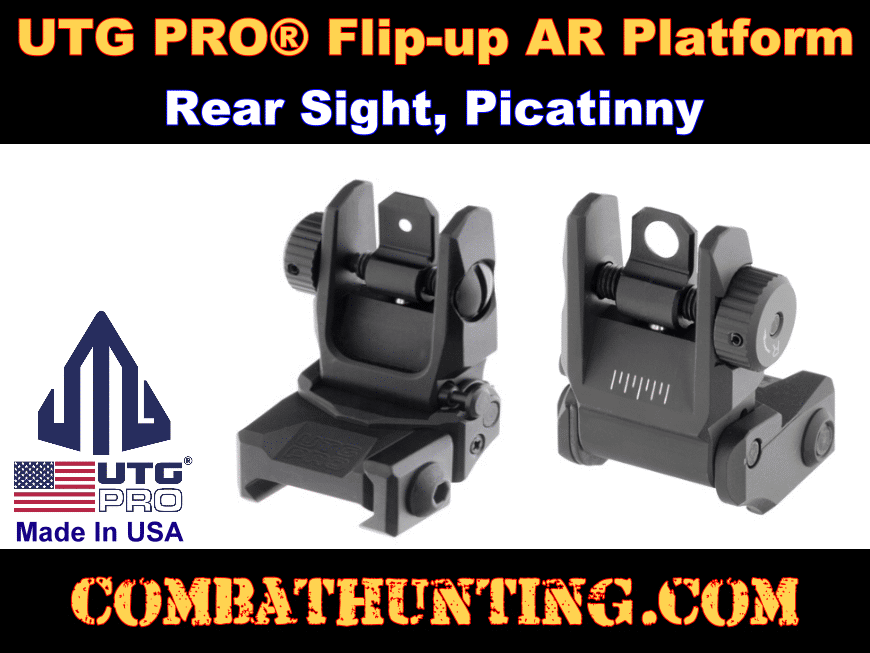 UTG PRO® Flip-up Dual Aperture Rear Sight Picatinny style=