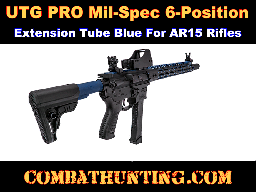 AR-15 mil-spec buffer tube 6-position Matte Blue UTG PRO style=
