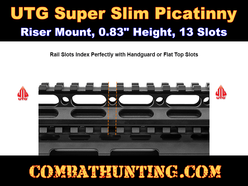 UTG Super Slim Picatinny Riser Mount, 0.83