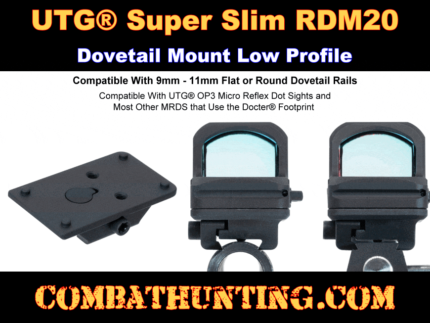 UTG Super Slim RDM20 Dovetail Mount Low Profile style=