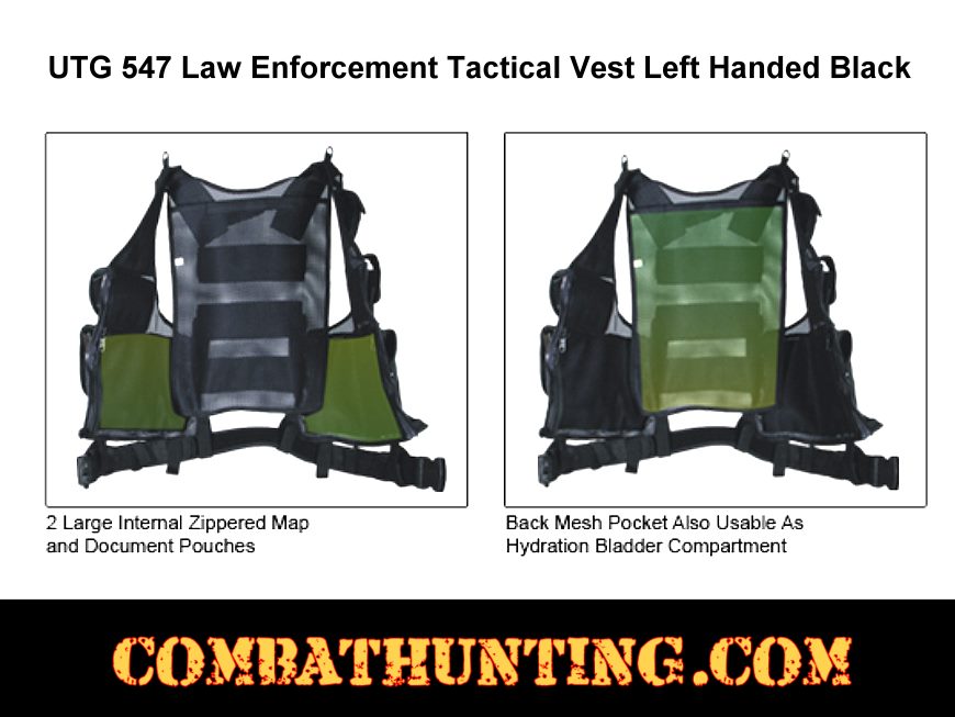 UTG 547 Law Enforcement Tactical Left Handed Vest Black style=