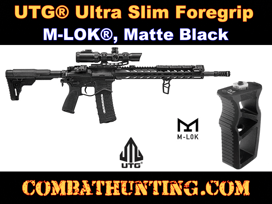 UTG® Ultra Slim Foregrip M-LOK® Matte Black Skeletonized style=