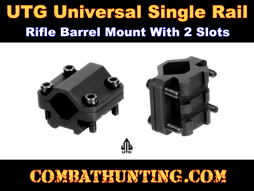 Universal Rifle Barrel Mount Picatinny Rail 2 Slot UTG style=