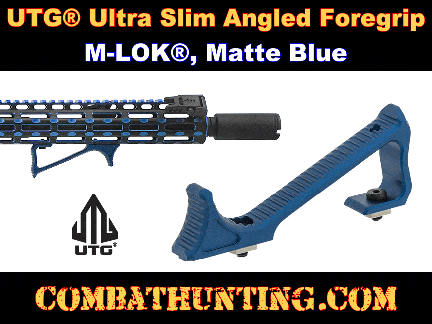 UTG® Ultra Slim Angled Foregrip, M-LOK® Matte Blue style=