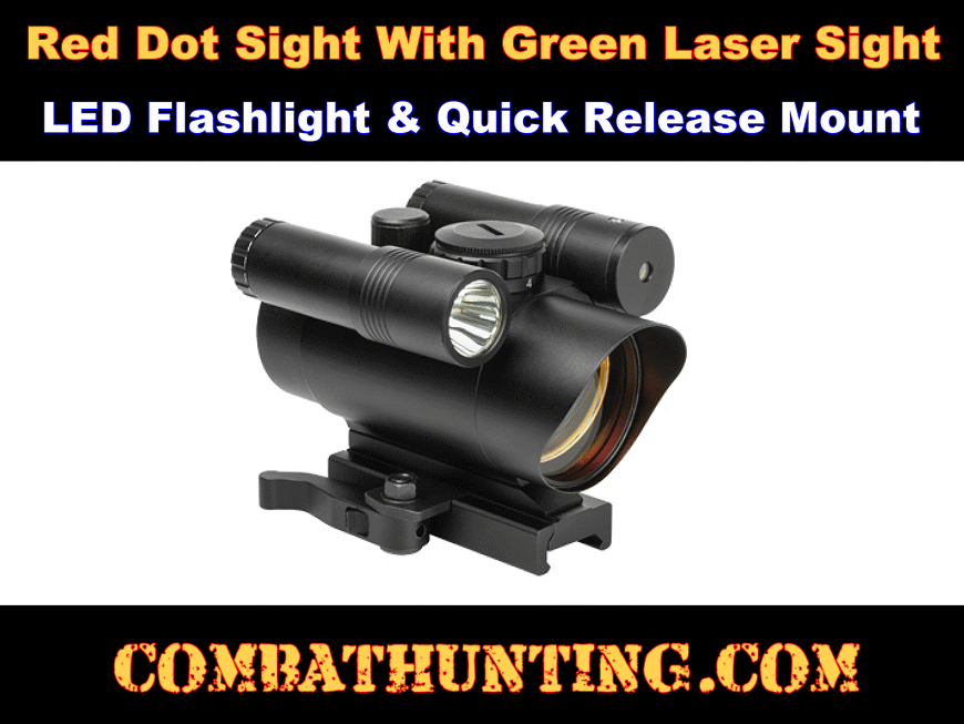 Red Dot Sight Green Laser Sight LED Flashlight Combo style=
