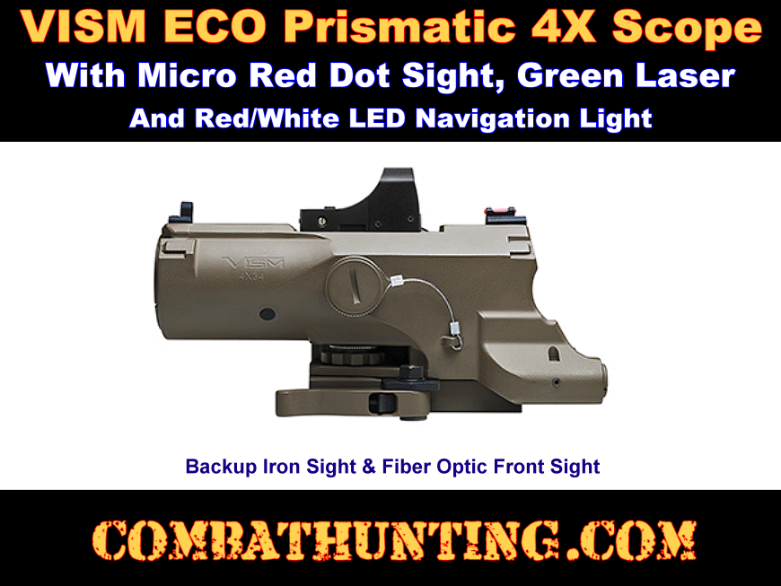 Tan / FDE ECO 4X Scope Laser & NAV LED With Green Micro Dot style=