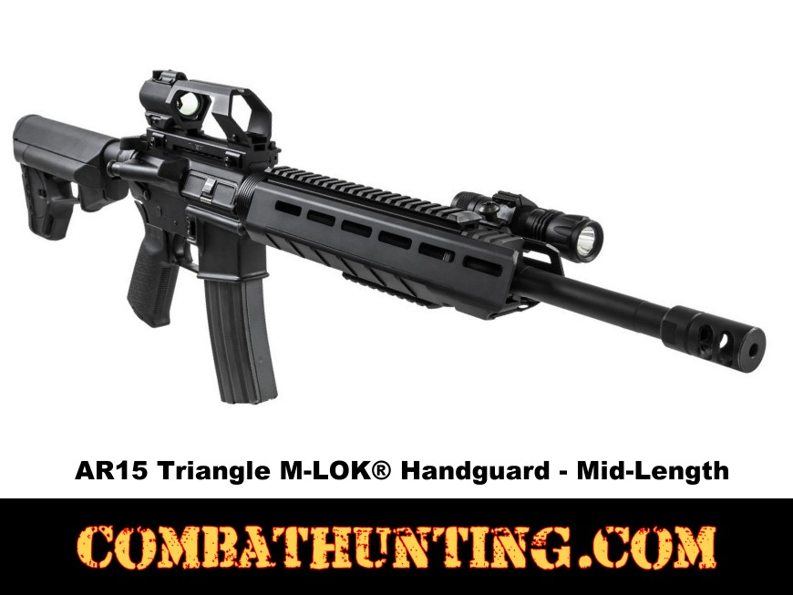 848754003591. This Ncstar AR15 Triangle M-LOK Handguard is for Mid-Length r...
