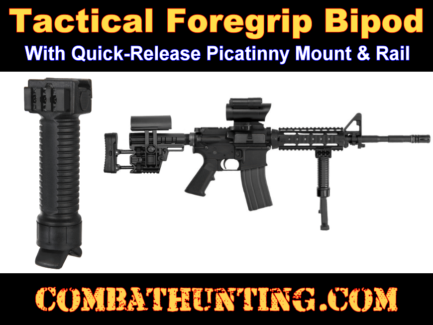 Vertical Foregrip Bipod With Picatinny Mount style=