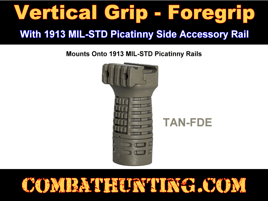 Vertical Grip Foregrip With Storage Tan/FDE style=